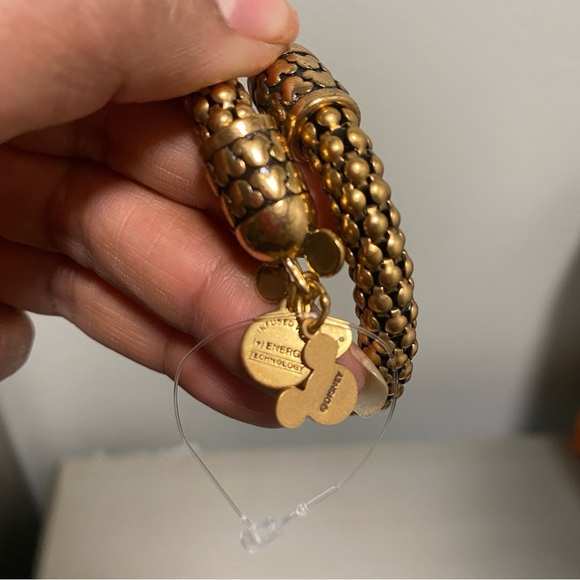 NWT Disney X Alex and Ani Mickey Metal Wrap Bracelet in Gold - Picture 4 of 8